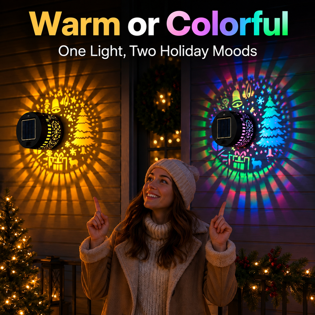 Decorative Wall Light: Festive Light Patterns, IP65, Auto-On At Night
