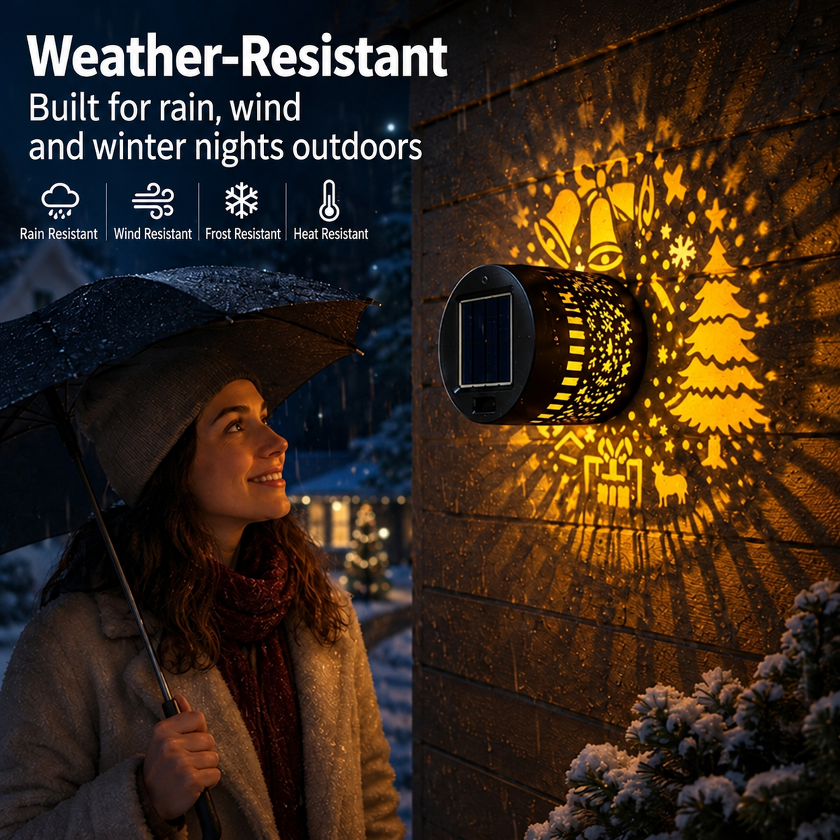 Decorative Wall Light: Festive Light Patterns, IP65, Auto-On At Night