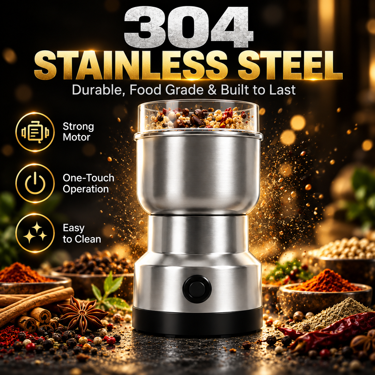 High-Speed Stainless Steel Grain Grinder Fast & Efficient Grinding
