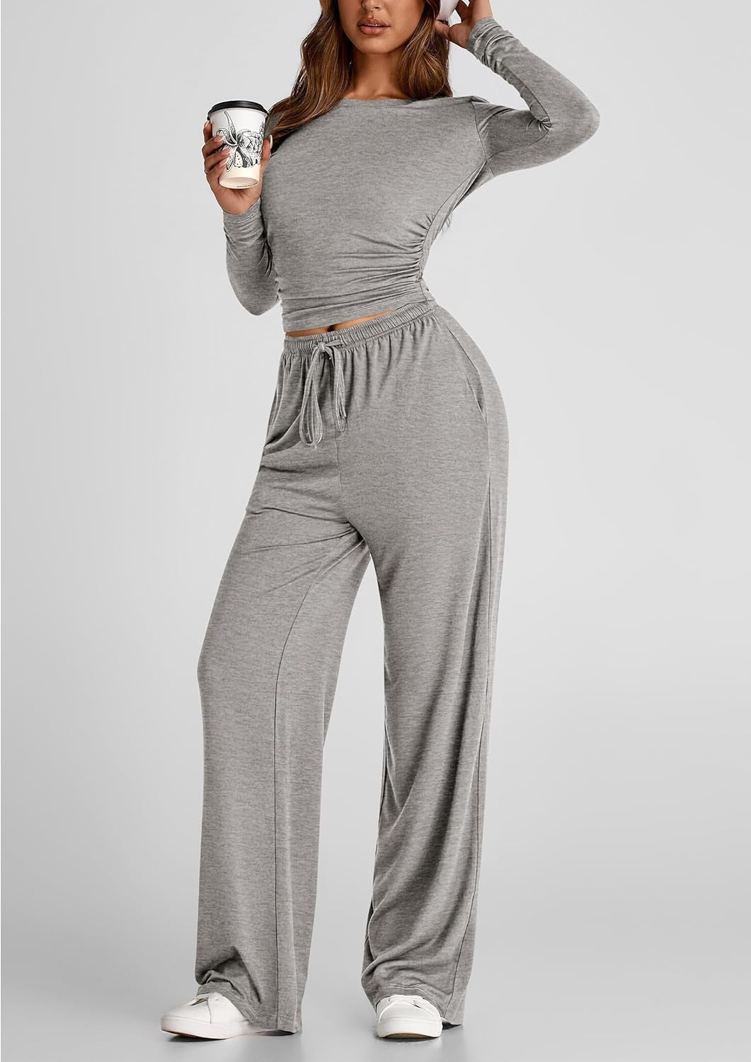 2026 Women's Casual Wear Long-Sleeved Loose-Fit Trouser Set