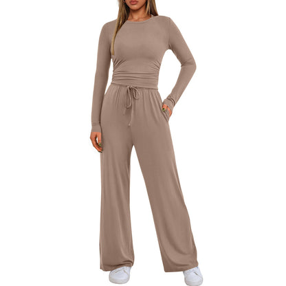 2026 Women's Casual Wear Long-Sleeved Loose-Fit Trouser Set