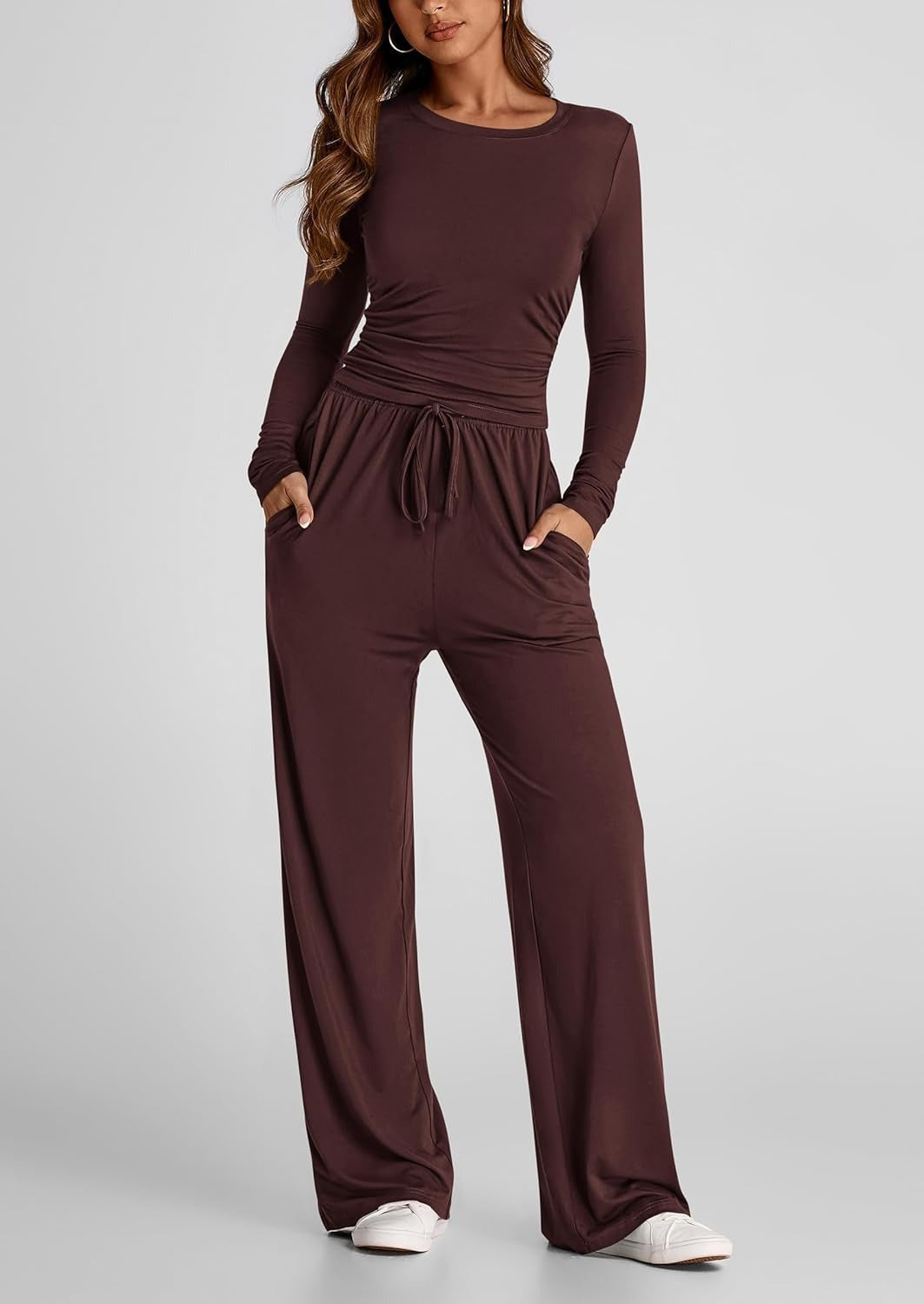 2026 Women's Casual Wear Long-Sleeved Loose-Fit Trouser Set
