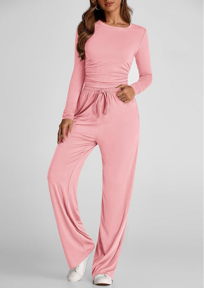 2026 Women's Casual Wear Long-Sleeved Loose-Fit Trouser Set