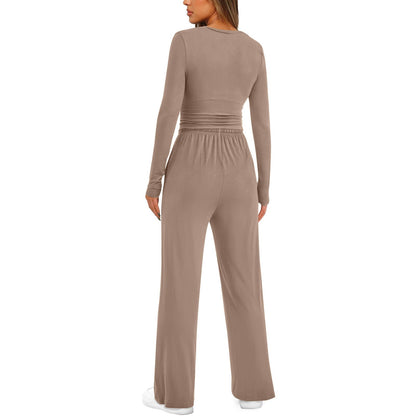 2026 Women's Casual Wear Long-Sleeved Loose-Fit Trouser Set