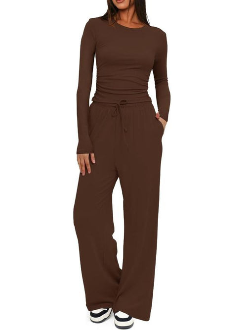 2026 Women's Casual Wear Long-Sleeved Loose-Fit Trouser Set