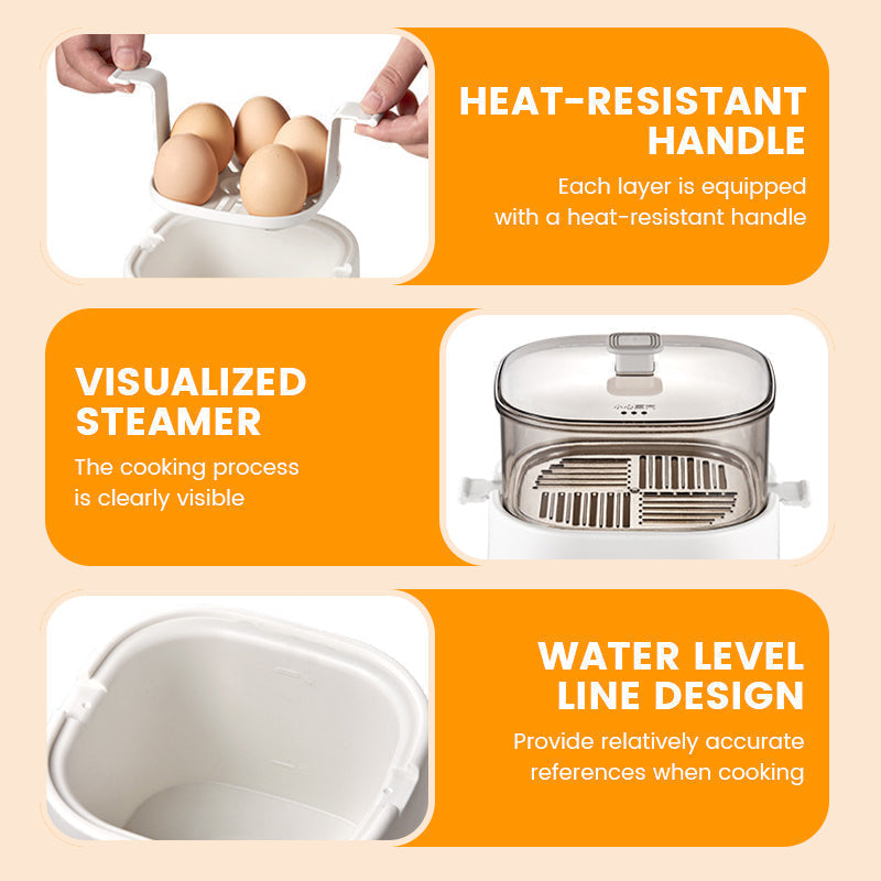Mini Multi‑Functional Egg Cooker – Smart touch panel, 6‑egg capacity, boils, poaches, scrambles & steams. Perfect for quick breakfasts