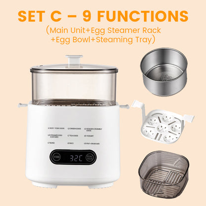 Mini Multi‑Functional Egg Cooker – Smart touch panel, 6‑egg capacity, boils, poaches, scrambles & steams. Perfect for quick breakfasts
