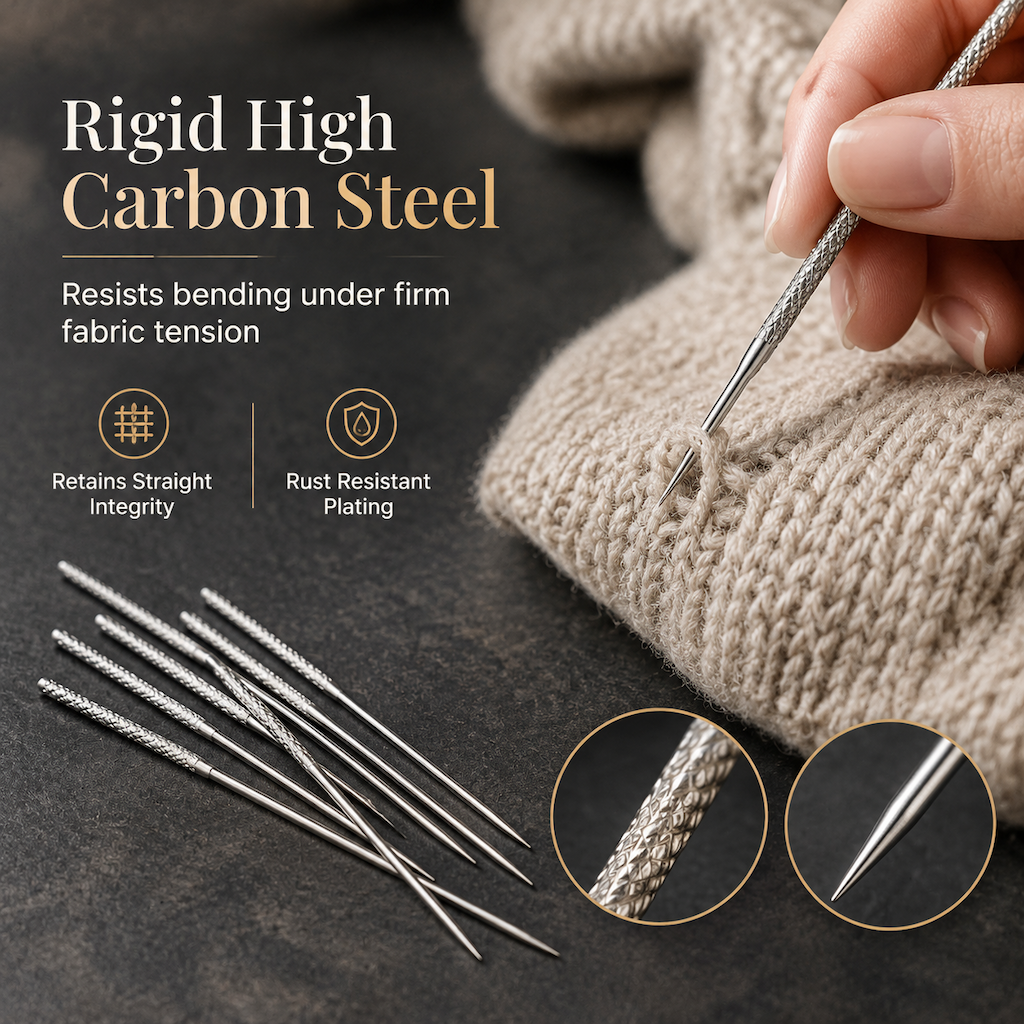 25PCS Knurled Head Hand Sewing Needles for Hemming and Thread Wrapping