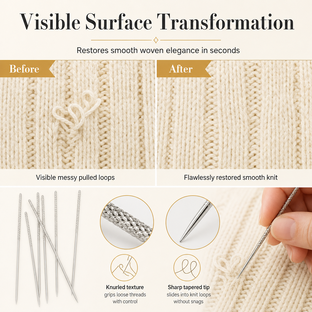 25PCS Knurled Head Hand Sewing Needles for Hemming and Thread Wrapping